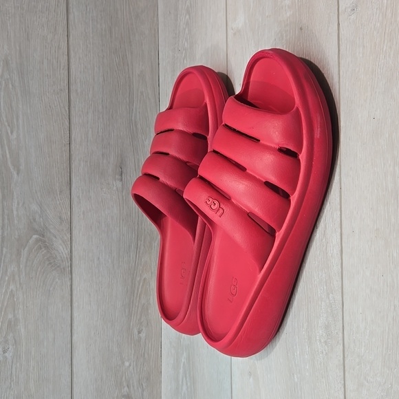 Ugg Mens Platform Sport Samba red Outdoor Open Toe Sandals shoes sz 11 - Picture 1 of 10